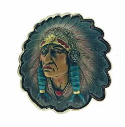 Gürtelschnalle Indianer Kopf Häuptling