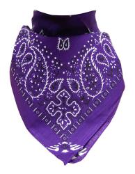 XL Bandana Head Wrap Scarf Paisley Purple