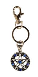 Pentagram Keychain Blue Stones