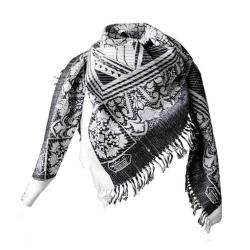 Medina Kufiya Scarf Black White