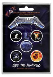 Metallica Ride The Lightning  Button Badge Pack