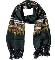 Goldbestickter Schal Mit Fransen