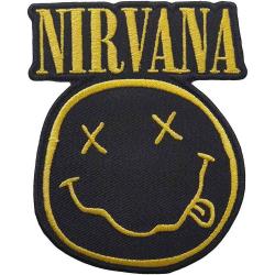 Gestickter Aufnäher Nirvana Logo & Smiley Aufbügel Patch