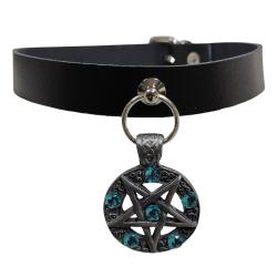 Pentagramm Halsband Türkis Steine