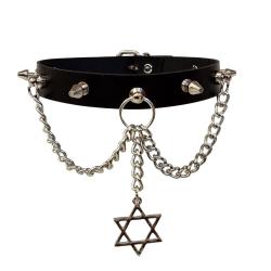 Leder Choker Mit Killernieten Und Davidstern