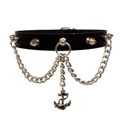 Leder Choker Mit Killernieten Und Anker