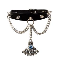 Leder Choker Killernieten Totenköpfe