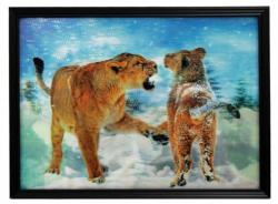 Gerahmtes 3D Bild Löwinnen