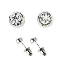 Ear Studs Silvery Rhinestone