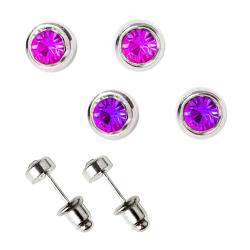 Ohrstecker Magenta Strassstein