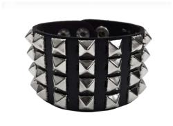 Kunstleder Armband Manschette Kleine Pyramiden Nieten