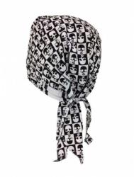 Biker Bandana Cap Schwarz Weiß Totenköpfe