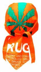 Biker Bandana Cap Orange Cannabis