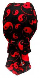 Rocker Bandana Cap Schwarz Rot Yin Yang