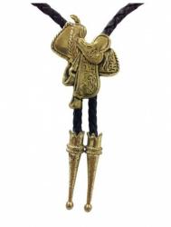 Bolo Krawatte Goldener Sattel