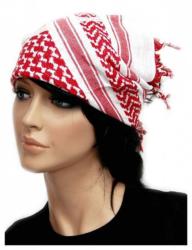 Shemagh Bandana Scarf White Red