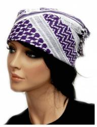 Shemagh Bandana Scarf White Purple