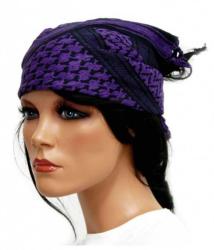 Shemagh Bandana Scarf Black Purple