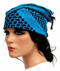 Shemagh Bandana Scarf Black Turqoise