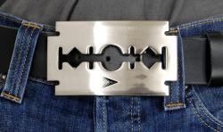 razor blade belt buckle metal punk style