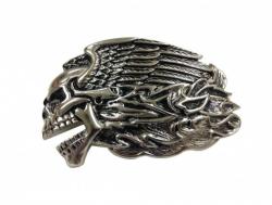 Gürtelschnalle Fliegender Totenkopf
