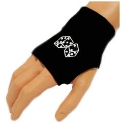 Schwarze Handstulpe Würfel
