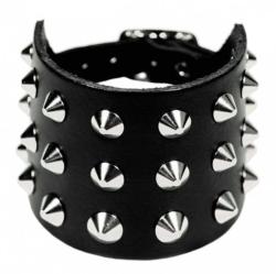 Lederarmband 3-reihig Spitznieten