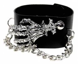 Kunstleder Armband Skeletthand