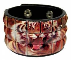 Kunstleder Armband Tiger