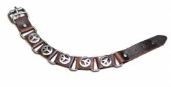 Kunstleder Armband Manschette Peace Symbol