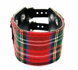 Kunstleder Armband Schottenmuster
