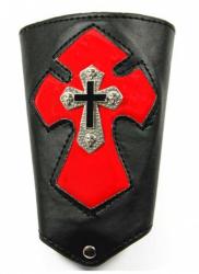 Kreuz Kunstleder Armband
