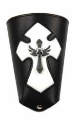 Kunstleder Kreuz Armband
