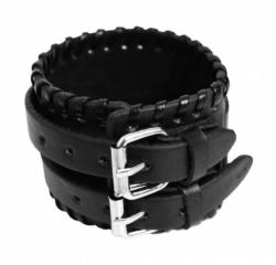 Kunstleder Armband Manschette Schwarz