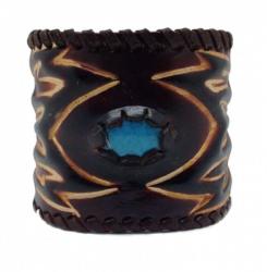 Lederarmband Braun Türkis