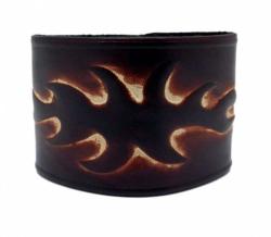 Lederarmband Tattoo Braun