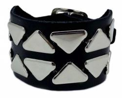 Punk Armband 2-reihig Dreieck Nieten