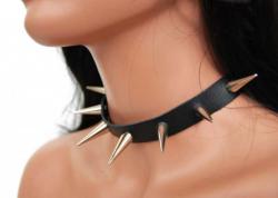 Gothic Lederhalsband Spike Nieten