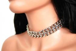 Lederhalsband Kette 2-Reihig