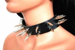 Gothic Lederhalsband Killernieten 2-Reihig