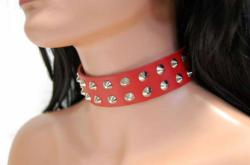 Fetisch Halsband Spitznieten 2-Reihig