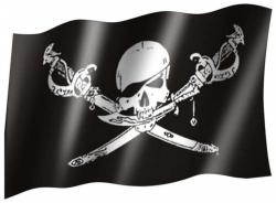 Totenkopf & Schwert Fahne