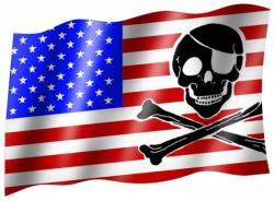 Fahne USA Totenkopf