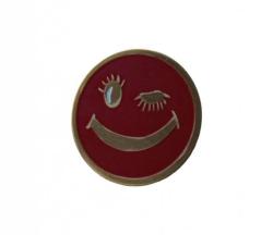Roter Smiley Pin
