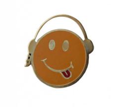 Gelber DJ Smiley Anstecker