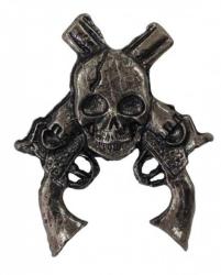 Anstecker Pistolen und Totenkopf