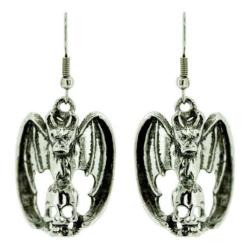 Drop Earrings Bat Skull