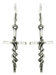 Snake Cross Drop Earrings
