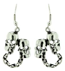Skull Chain Drop Earrings