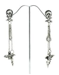 Totenkopf Ohrstecker Fledermaus Blitz
